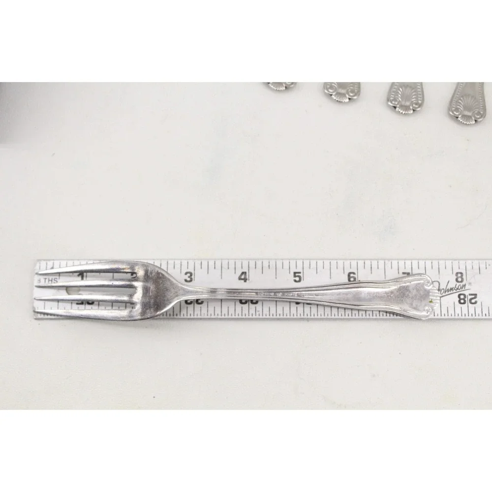 Towle Supreme STUART SHELL Beaded Stainless 9 Ice Tea Spoon 3 Dinner Fork‎